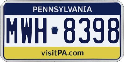 PA license plate MWH8398