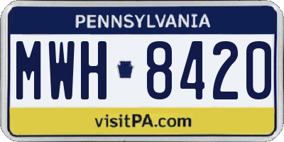 PA license plate MWH8420