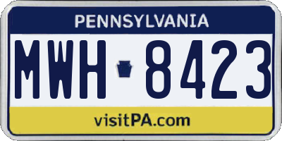 PA license plate MWH8423