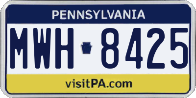 PA license plate MWH8425