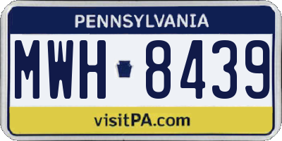 PA license plate MWH8439