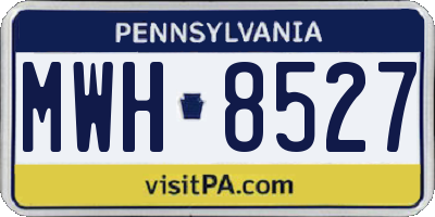 PA license plate MWH8527