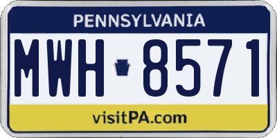PA license plate MWH8571