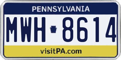PA license plate MWH8614