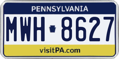 PA license plate MWH8627