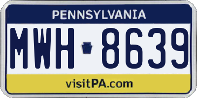 PA license plate MWH8639