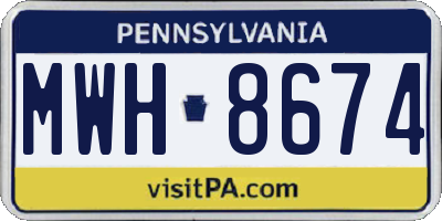 PA license plate MWH8674
