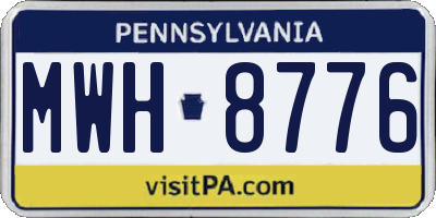 PA license plate MWH8776