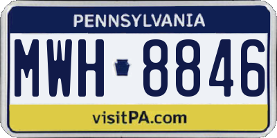 PA license plate MWH8846