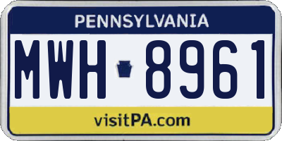 PA license plate MWH8961