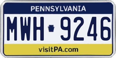 PA license plate MWH9246