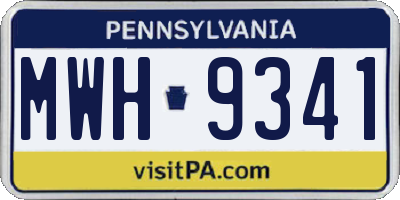 PA license plate MWH9341