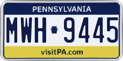 PA license plate MWH9445
