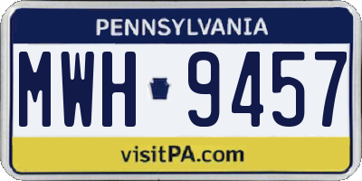 PA license plate MWH9457