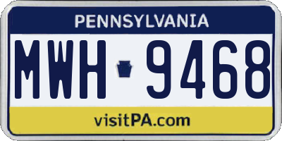 PA license plate MWH9468