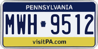 PA license plate MWH9512