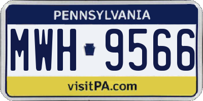 PA license plate MWH9566