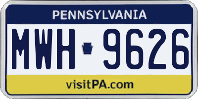 PA license plate MWH9626
