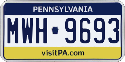 PA license plate MWH9693