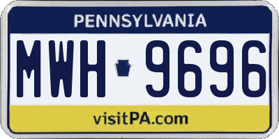 PA license plate MWH9696