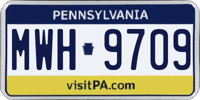 PA license plate MWH9709