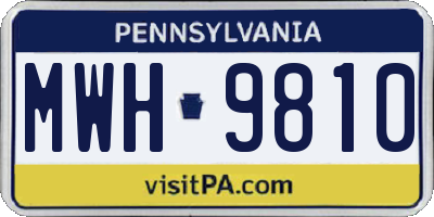 PA license plate MWH9810