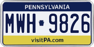 PA license plate MWH9826
