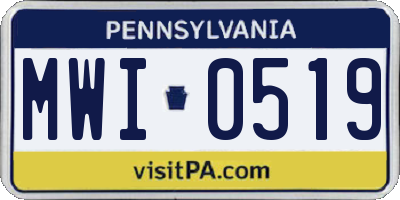 PA license plate MWI0519