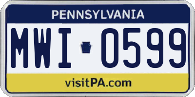 PA license plate MWI0599