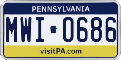 PA license plate MWI0686