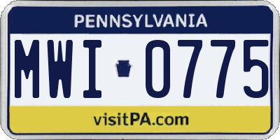 PA license plate MWI0775