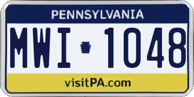 PA license plate MWI1048