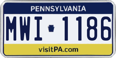 PA license plate MWI1186