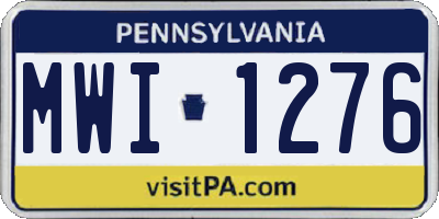 PA license plate MWI1276