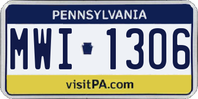 PA license plate MWI1306
