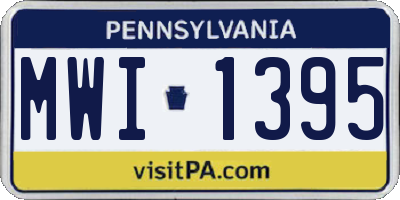 PA license plate MWI1395