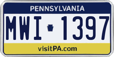 PA license plate MWI1397