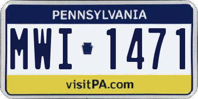 PA license plate MWI1471