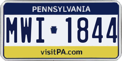 PA license plate MWI1844