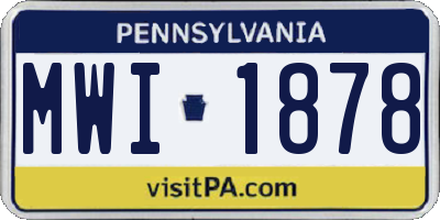 PA license plate MWI1878