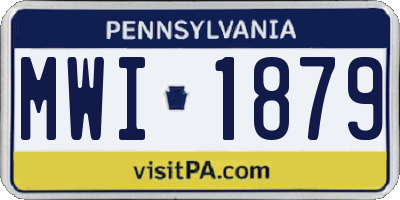PA license plate MWI1879