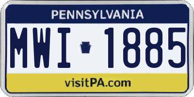 PA license plate MWI1885