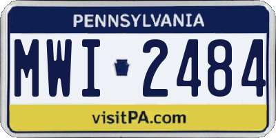 PA license plate MWI2484