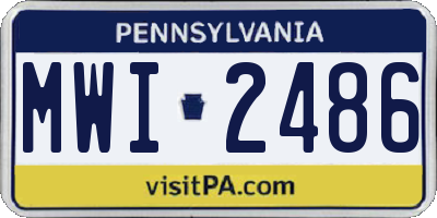 PA license plate MWI2486