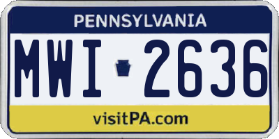 PA license plate MWI2636