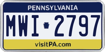 PA license plate MWI2797