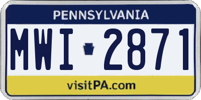 PA license plate MWI2871