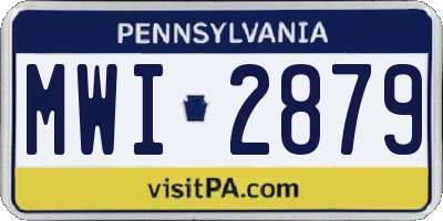 PA license plate MWI2879