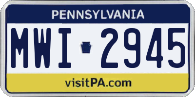 PA license plate MWI2945