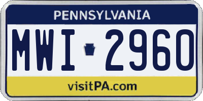 PA license plate MWI2960